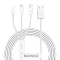 BASEUS 32718 BASEUS SUPERIOR 3v1 Datový kabel ( USB Typ-C / Lightning / micro USB ) bílý