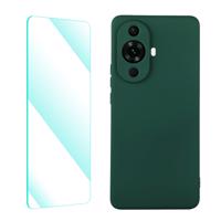 ENKAY 60345 ENKAY SET Silikonový obal a 2D sklo Huawei nova 11 tmavě zelený