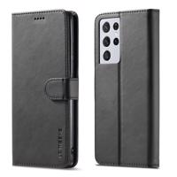 IMEEKE 28360 IMEEKE Peňaženkový kryt Samsung Galaxy S21 Ultra 5G černý