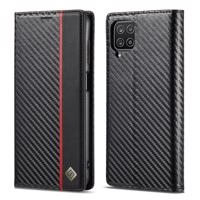 IMEEKE 33954 IMEEKE CARBON Peňaženkový kryt Samsung Galaxy A22 černý