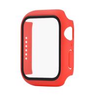 PROTEMIO 34677 Plastový kryt s ochranným sklem pro Apple Watch 6 / SE / 5/4 (44mm) červený