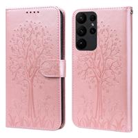 PROTEMIO 57418 ART DEER Peněženkový kryt Samsung Galaxy S23 Ultra 5G růžový