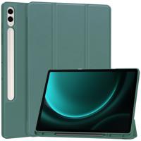 PROTEMIO 66586 LEATHER Zaklápěcí kryt Samsung Galaxy Tab S9 FE+ tmavě zelený