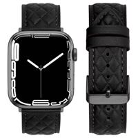 PROTEMIO 67487 LATTICE BAND Kožený řemínek pro Apple Watch SE / SE 2022 / SE 2023 (44mm) černý
