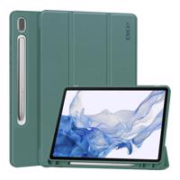 ENKAY 61597 ENKAY LEATHER Zaklápěcí obal pro Samsung Galaxy Tab S9 tmavě zelený