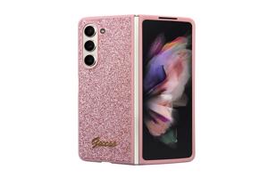GUESS 63915 GUESS GLITTER FLAKES Obal Samsung Galaxy Z Fold 5 5G růžový