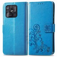 PROTEMIO 42592 ART Peněženkový kryt Xiaomi Redmi 10C FLOWERS modrý