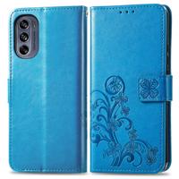 PROTEMIO 48456 ART Peněženkový kryt Motorola Moto G52 FLOWERS modrý