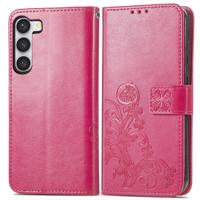 PROTEMIO 56892 ART FLOWERS Peněženkový kryt Samsung Galaxy A34 5G tmavě růžový
