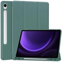 PROTEMIO 66571 LEATHER Zaklápěcí kryt Samsung Galaxy Tab S9 FE tmavě zelený